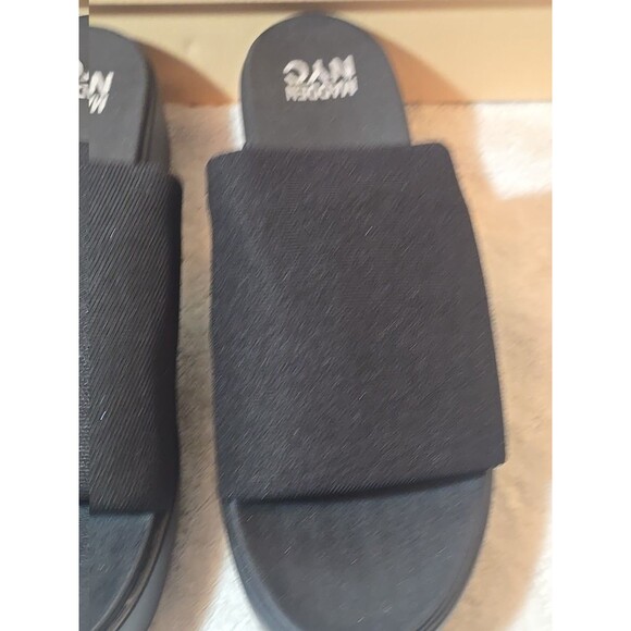 MADDEN NYC WOMENS SIZE 9.5 BLACK SLIP-ON PLATFORM SLIDES SANDALS BRAND NEW - Picture 3 of 8